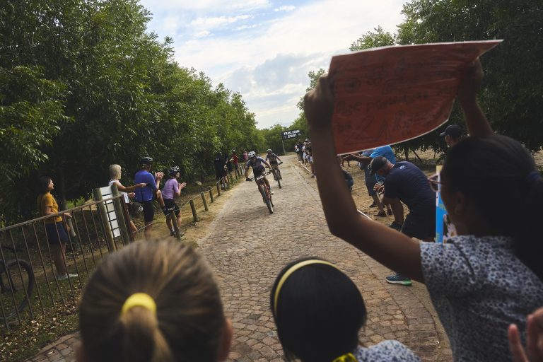 Efficient Infiniti SCB SRAM during Stage 4 of the 2025 Absa Cape Epic Mountain Bike stage race held at Fairview, Paarl, Cape Town, South Africa on the 20th March 2025. Photo by Michael Chiaretta/Cape EpicPLEASE ENSURE THE APPROPRIATE CREDIT IS GIVEN TO THE PHOTOGRAPHER AND ABSA CAPE EPIC